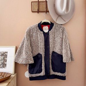 Anthropolgie Faux Fur Poncho Style Coat